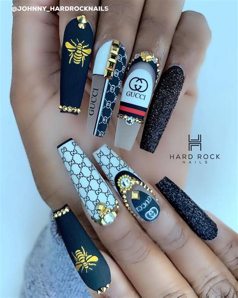 gucci coffin nails|gucci nail designs.